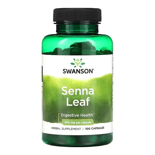 Листья Сенны Swanson Senna Leaf 500 mg 100 сaps (1086-2023-10-4073)