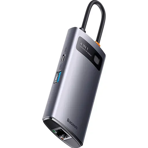 USB-хаб Baseus Metal Gleam Series 4-in-1 Gray (WKWG070113) [110336] - фото 2