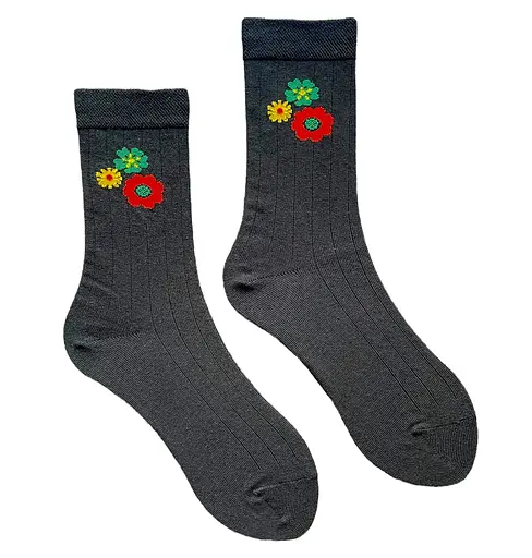 Шкарпетки жіночі "Квіти" з індійської бавовни 213099 38-40 - фото 1