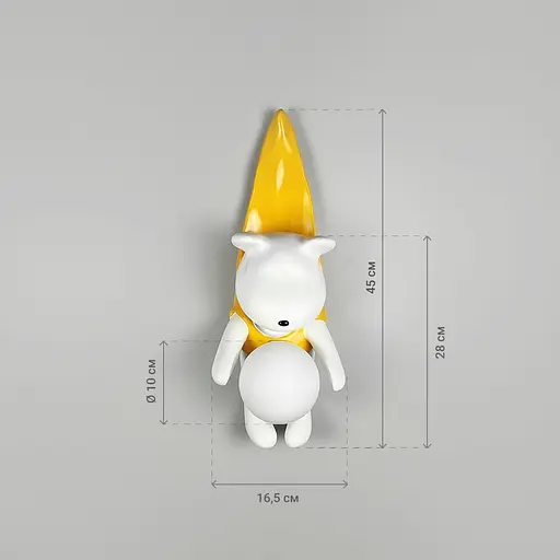 Бра Line F Ведмежа із білим плафоном 45х16,5х16 см Арт. WSG11-450 - фото 6