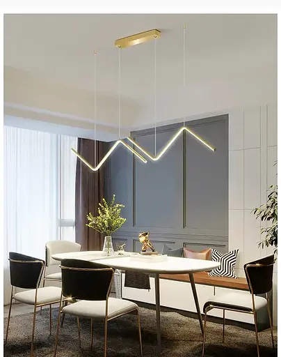 Світлодіодна люстра Австрія PJ820 (90х11см) Золотиста - фото 9