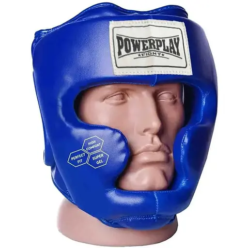 Боксерский тренировочный шлем PowerPlay 3043 XL Blue - фото 2