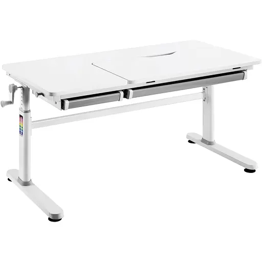 Стол компьютерный 2E CE301K-MECHANIC, регулировка высоты, механика, 54/76х120x60 см, белый - фото 2