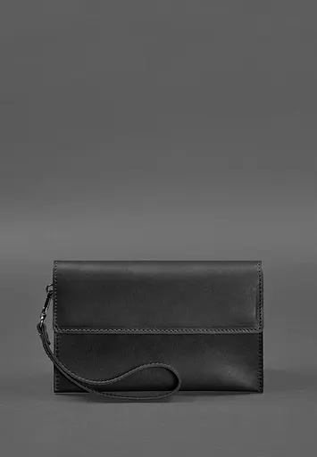 Шкіряний чоловічий клатч-барсетка 3.0 чорний краст - фото 4
