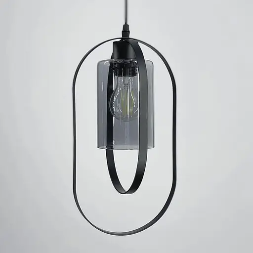 Підвісний світильник із графітовим плафоном у чорному корпусі 34х20 см | Арт. 12513/1 GR | Line F - фото 1