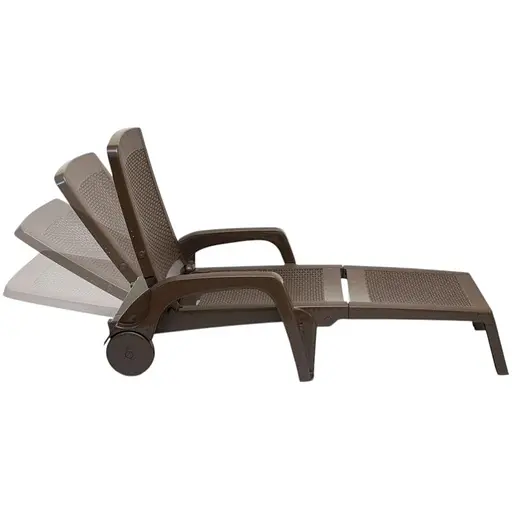 Шезлонг пластиковий Bica Miami, коричневий - фото 2