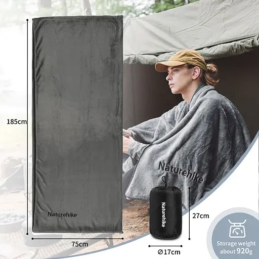 Підкладка для спального мішка Naturehike CNK2450WS024 фліс (Графіт) - фото 2