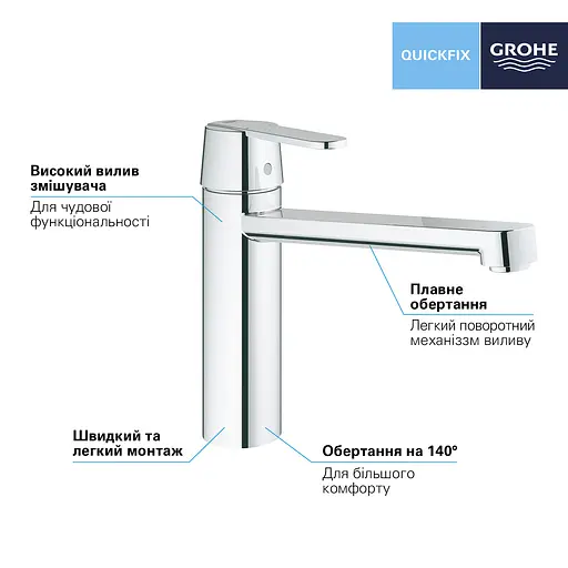 Смеситель для кухни Grohe QuickFix Get 30196000 Хром - фото 3