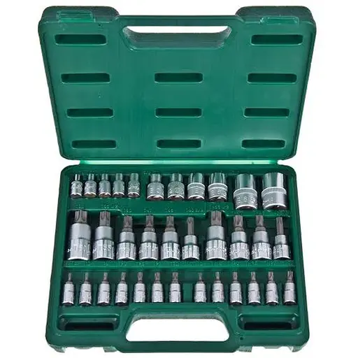 Набір торцевих головок Hans 1/2, 3/8, 1/4 внутрішній і зовнішній torx 34 предмети (9634Т) - фото 1