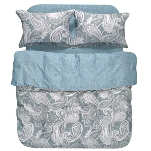 Постельное белье Lotus Home Chilla сатин евро серо-голубое (svt-2000022346535)