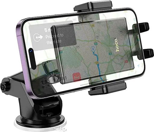 Автомобильный держатель Hoco H49 для телефона на лобовое стекло и приборную панель угол поворота 360 Черный - фото 6