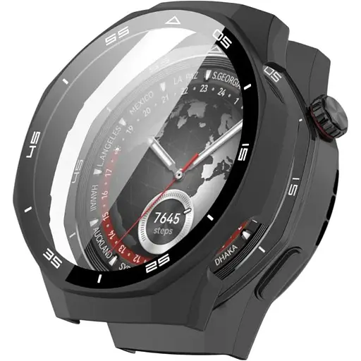 Чехол-накладка DK для Huawei Watch GT 5 Pro 46mm Пластик Soft-Touch Glass Full Cover (black)