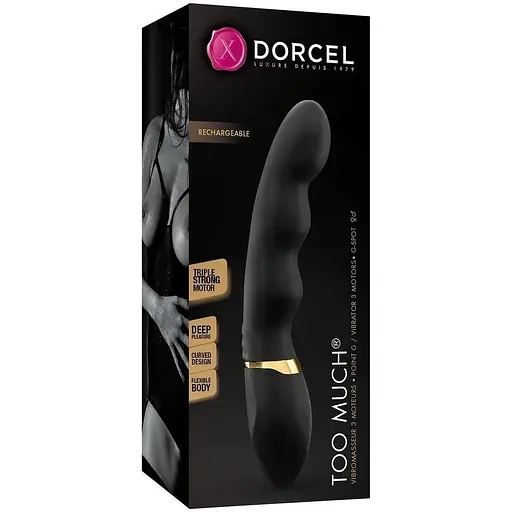 Вибратор ультрастимулирующий Dorcel Too Much Rechargeable Black гибкий 3 вибромотора - фото 3