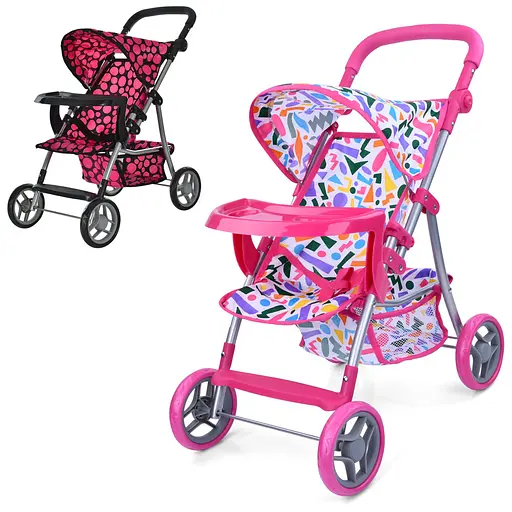 Коляска для ляльки, метал, прогулянкова, колеса 4 шт. (13 см), 60.5x33x57 см - фото 2