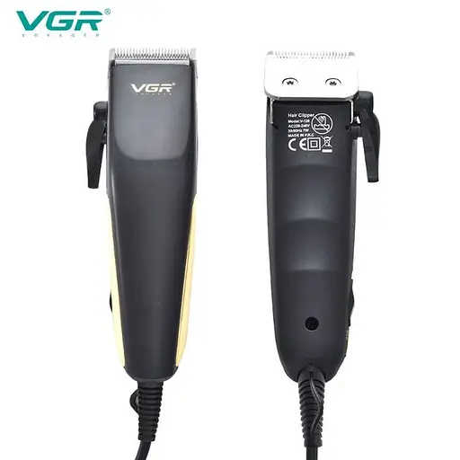 Дротова машинка для стрижки волосся VGR V-128 з підвищеною точністю 7W Змінні насадки 4шт Чорний/Золото - фото 2