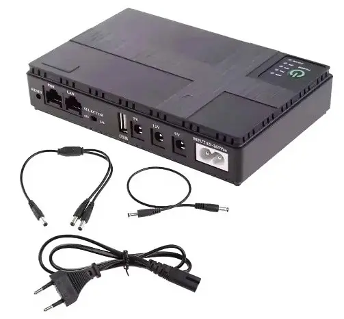 Джерело безперебійного живлення для мережевого обладнання DC1018P 12V/ 9V/ 5V 10400 mAh Чорний - фото 5