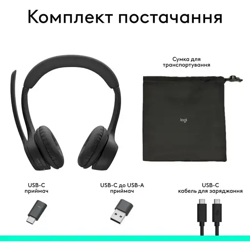 Bluetooth-гарнітура Logitech Zone 305 for Business Wireless/Bluetooth UC Black (981-001453) - фото 8