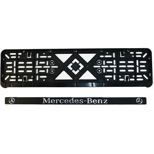 Рамка номерного знака Poputchik пластик с объемными буквами Mercedes-Benz 52х13.5х2 см 2 шт - фото 4