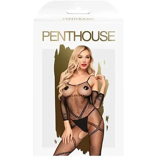 Бодістокінг з контрастним візерунком Penthouse - Under Arrest Black S/L - фото 3