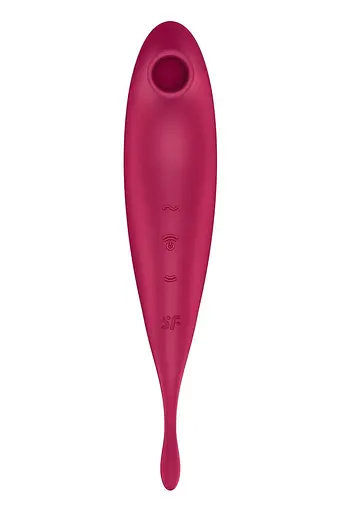 Вакуумний кліторальний стимулятор з вібрацією Satisfyer Twirling Pro+ червоний - фото 3
