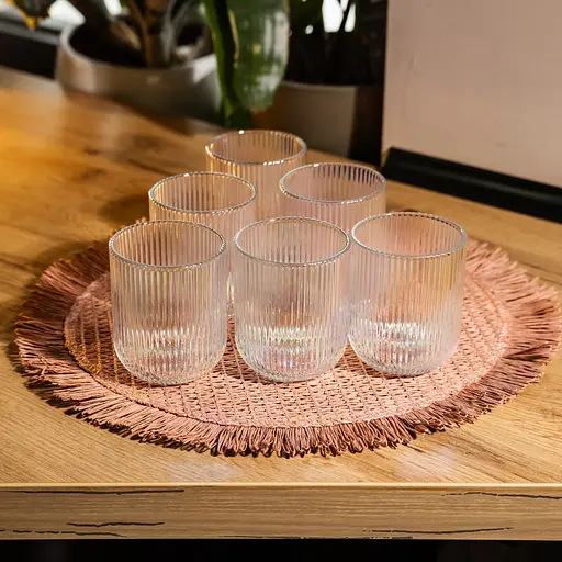 Набор стаканов 6 штук 250 мл для сока лимонадов воды коктейлей стаканы стеклянные для напитков Yiwu HP-19-204 - фото 3