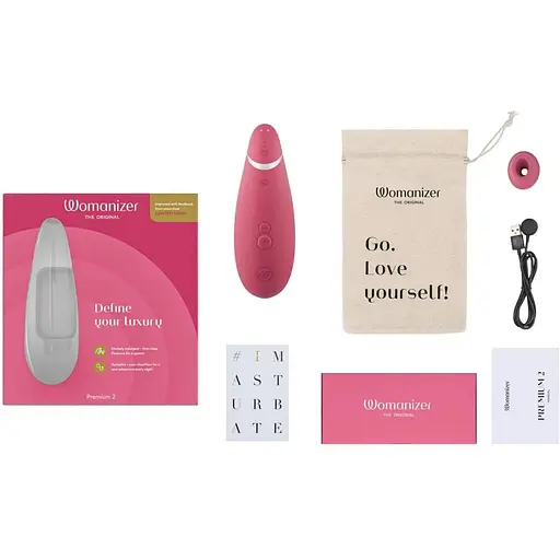 Вакуумный клиторальный стимулятор Womanizer Premium 2 Raspberry - фото 6