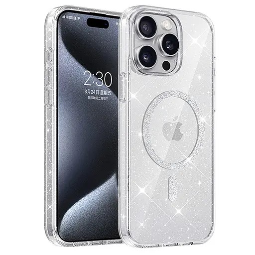 Чохол Epik TPU Eclipse Sparkle MagFit для Apple iPhone 12 Pro/12, 6.1 Clear