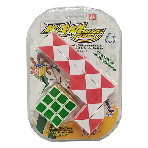 Кубик со змейкой T1157-3 в блистере Красный