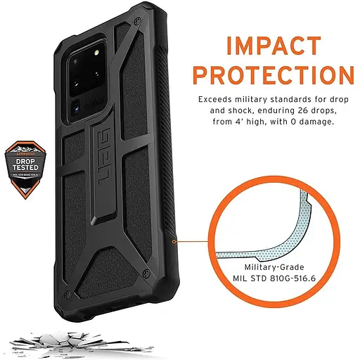 Оригинальный противоударный чехол UAG Monarch для Samsung Galaxy S20 Ultra (6.9") Black 211991114040 - фото 7