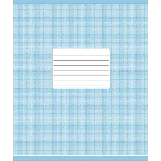 Зошит учнівський "Блакитна шотландка" 012-2578C, в косу лінію, 12 аркушів