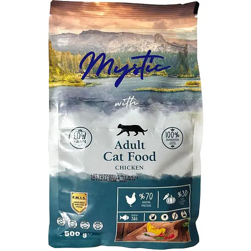 Сухий корм для дорослих котів Mystic беззерновий з куркою 500 г - фото 1
