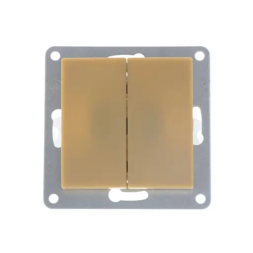 Выключатель Brille двухклавишный шампань NB-2V iv