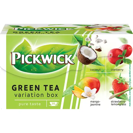 Чай зеленый Pickwick Ассорти с кусочками фруктов и ягод 30 г (20 шт. х 1.5 г)