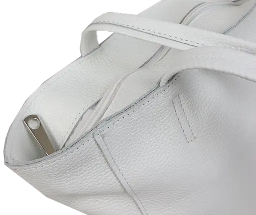 Женская сумка из натуральной кожи Borsacomoda белая sum0028732 - фото 8