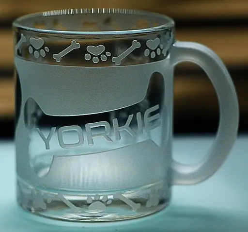 Скляна чашка кружка 320 мл  з гравіюванням Йорк подарунок для власника собаки або поціновувача породи - фото 7