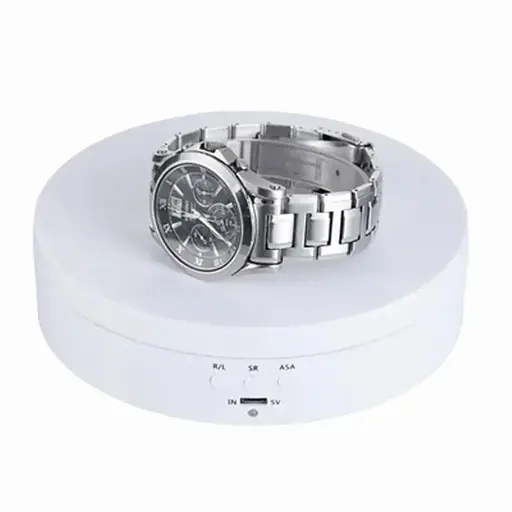 Поворотный стол Bakeey 13W для предметной фотосъемки и демонстрации предметов с 3 скоростями диаметром 13 см белый - фото 2