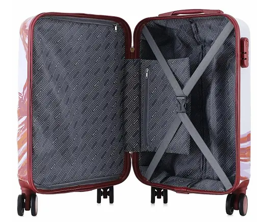 Чемодан Semi Line 20" (S) White/Red Print (T5654-1) (DAS302888) - фото 4