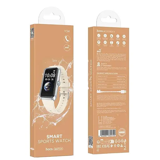 Smart sports watch (call version) Hoco Y34 ip67 BT5.3, HeatRate, 1.47" - фото 2