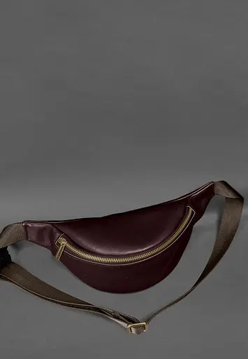 Шкіряна поясна сумка-бананка Kanny бордова - фото 3