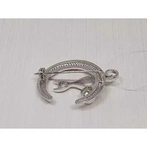 Срібна брошка Dear Кішка з перлиною. 9011.1С - фото 3