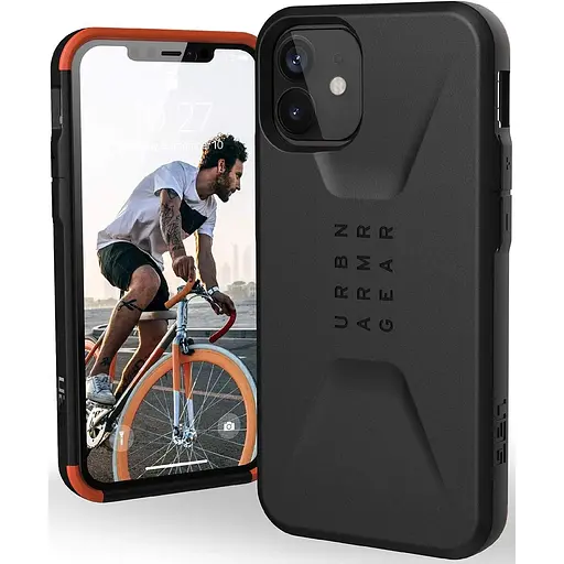 Оригинальный чехол UAG Civilian для iPhone 12 Mini на айфон 12 Мини (5.4") Black 11234D114040 - фото 3