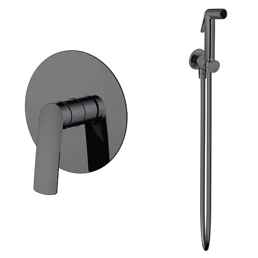 Набір гігієнічного душу прихованого монтажу Volle Cante (1512.101405+1586.190105) pistola gris SET20240406, Графіт - фото 1