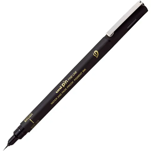 Лайнер-кисть Uni Pin Extra Fine Brush черный 4 мм (PINBR-500EF(S)BLACK) - фото 1