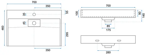 Умивальник Rea Goya 70 см накладний REA-U8902, Білий - фото 7