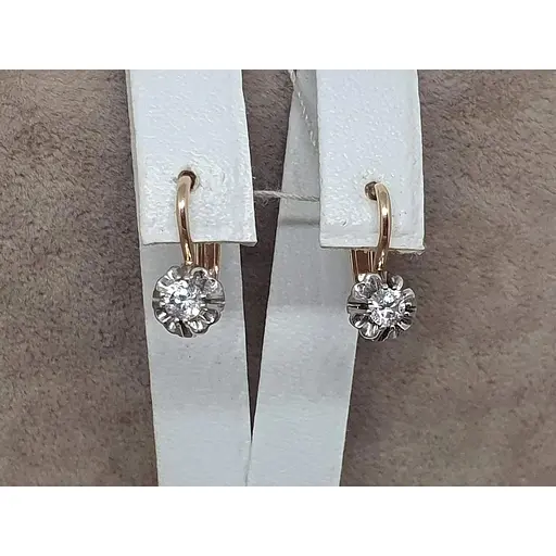 Золоті сережки Столична Ювелірна Фабрика з фіанітами. 113900 - фото 4