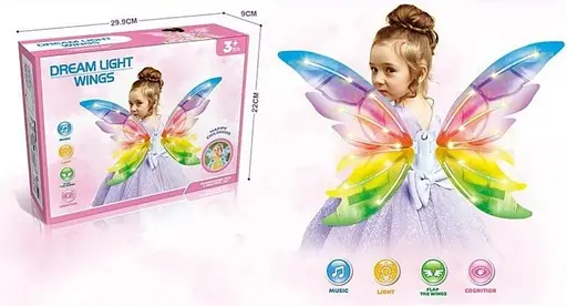 Крылья карнавальные перламутровые 813-94, мелодия, подсветка, движение крыльями - фото 2