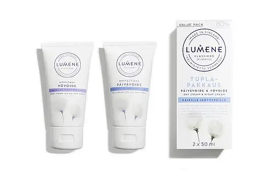 Набір Lumene Klassikko крем денний зволожуючий + крем нічний відновлюючий, 100 мл (8000019474243) - фото 1