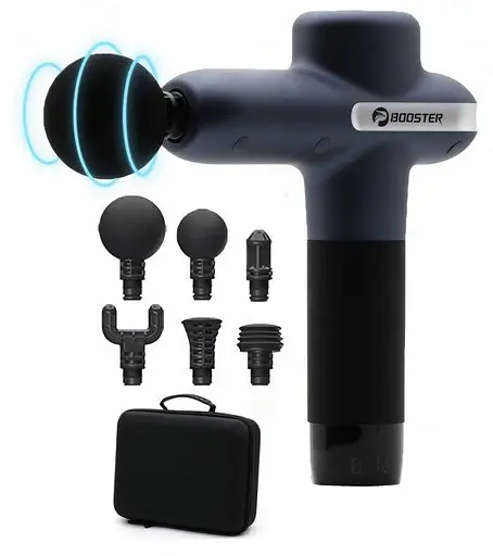 Перкусійний масажний пістолет Lightsaber Booster U1 М'язовий масажер (6 насадок) 2500 мАг Чорний - фото 2