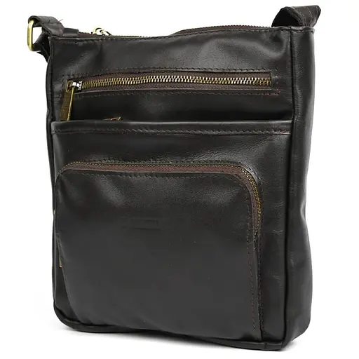 Мужская кожаная сумка мессенджер TARWA 22х25.5х3.5 см sum0028165 - фото 6