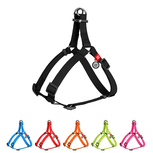 Шлей для собак водостойкий Waudog Waterproof с QR-паспортом металлическая пряжка-фастекс Ш 15 мм Д 40-55 см черный - фото 2